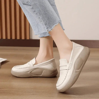 Soft-soled pure cowhide corrective loafers