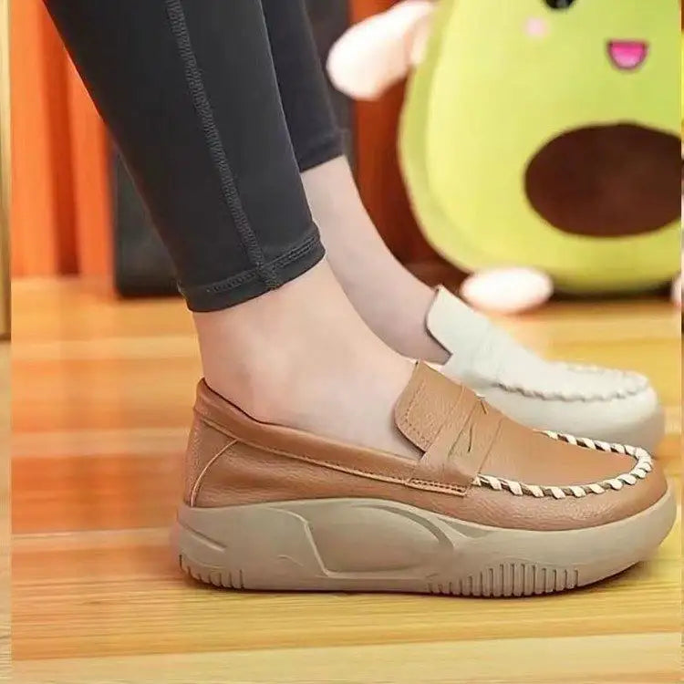 Soft-soled pure cowhide corrective loafers