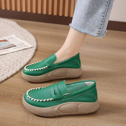 Soft-soled pure cowhide corrective loafers